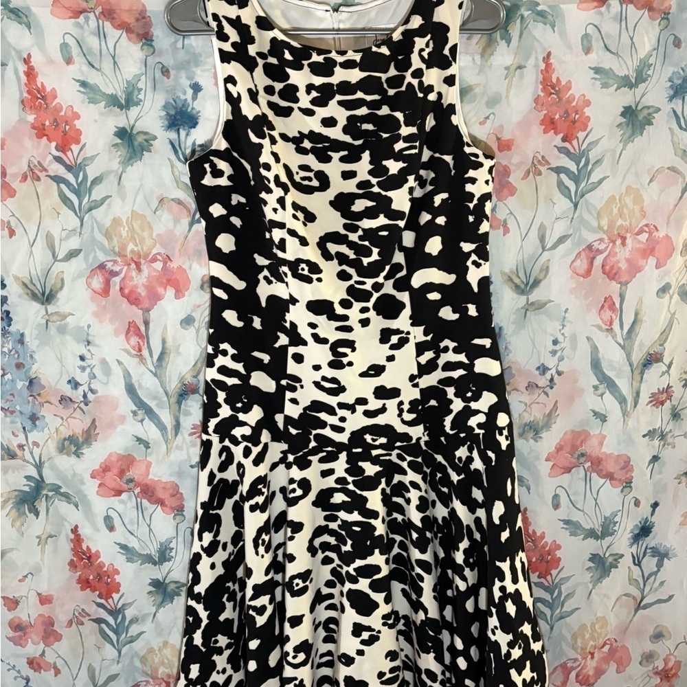 Vintage Stylish Black and White Sleeveless Dress